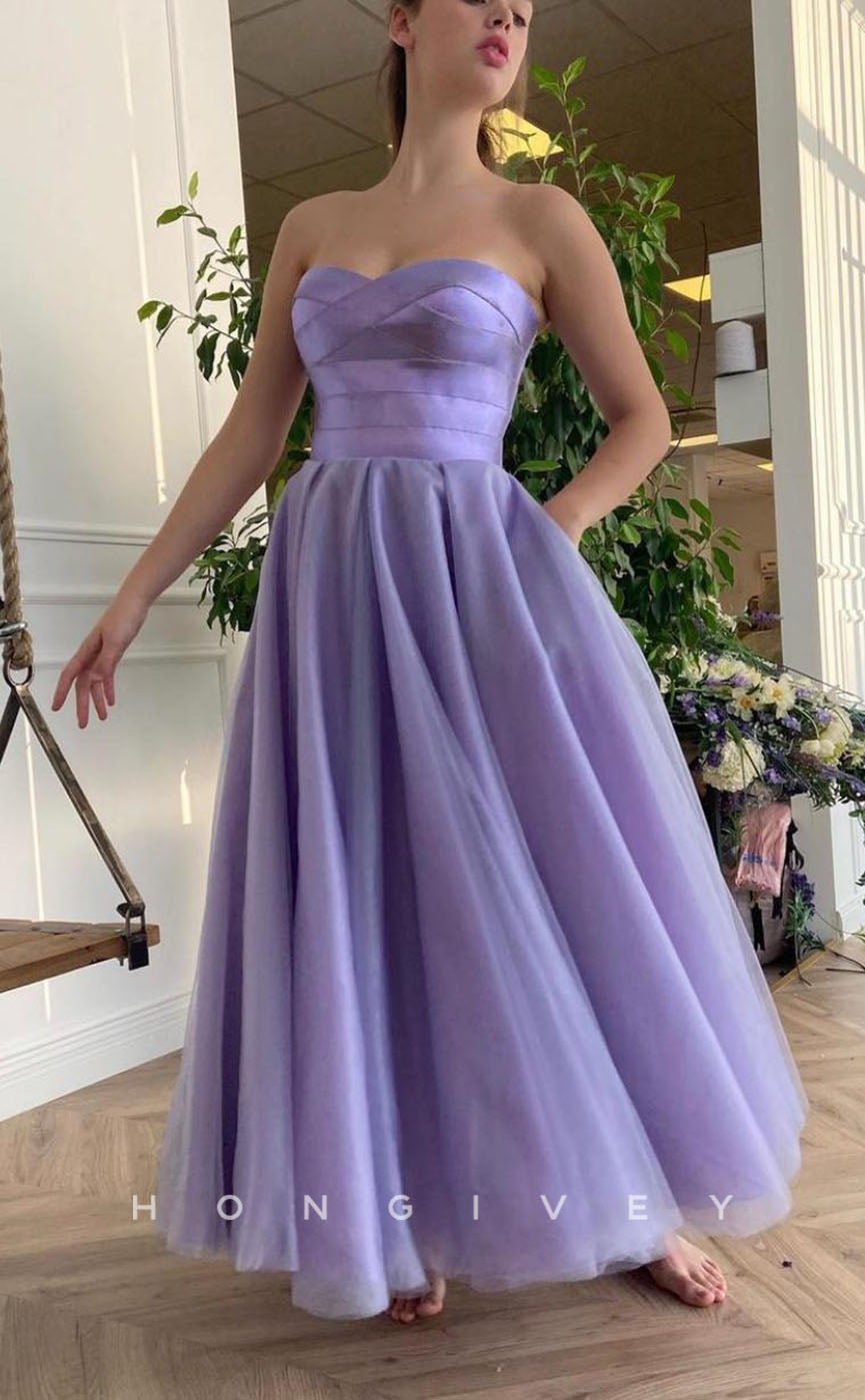 L1275 - Sweet Paneled Ruched Strapless Evening Prom Formal Party Dress - Fashionpara