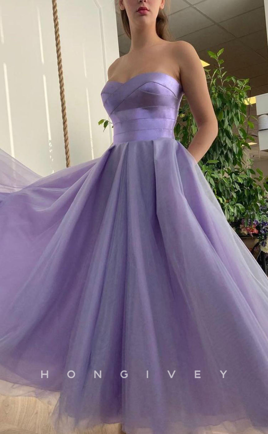 L1275 - Sweet Paneled Ruched Strapless Evening Prom Formal Party Dress - Fashionpara