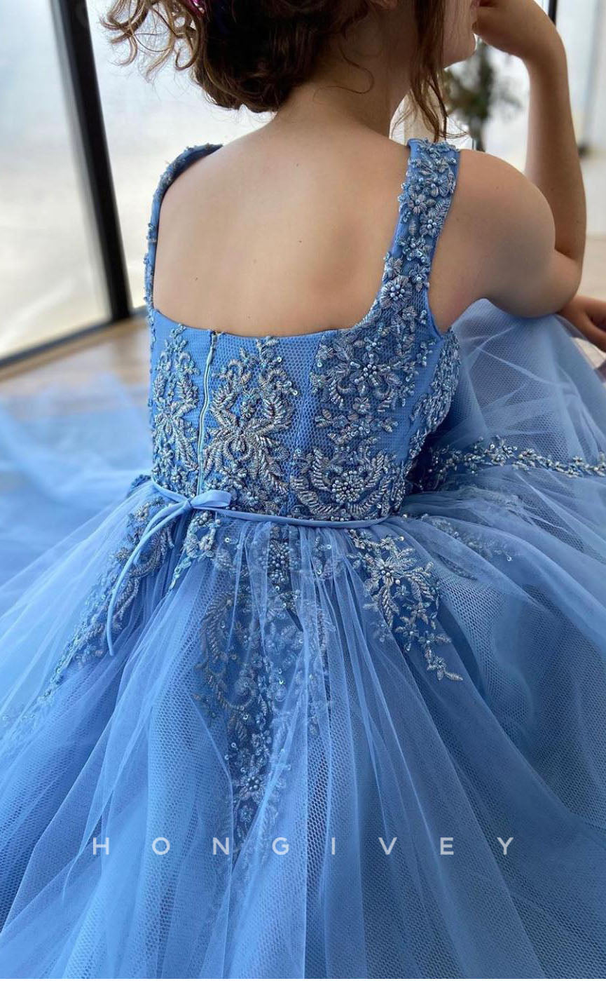 L1276 - Floral Embroidered Beaded With Train Evening Prom Formal Party Dress - Fashionpara