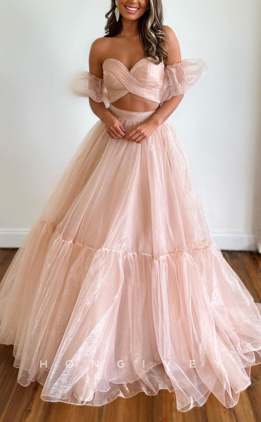 L1301 - Sweet Glitter Sweetheart Strapless Crisscross Back Prom Formal Party Evening Dress - Fashionpara