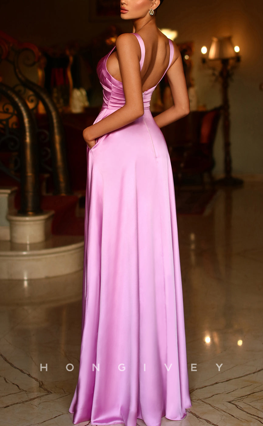 L1314 - Elegant & Luxurious Sweetheart Spaghetti Straps Floor-Length Evening Prom Dress - Fashionpara