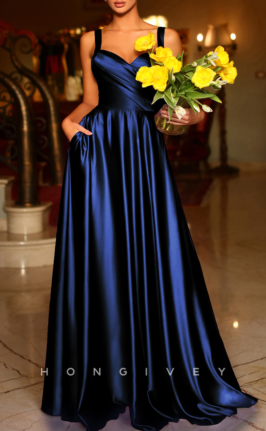 L1314 - Elegant & Luxurious Sweetheart Spaghetti Straps Floor-Length Evening Prom Dress - Fashionpara