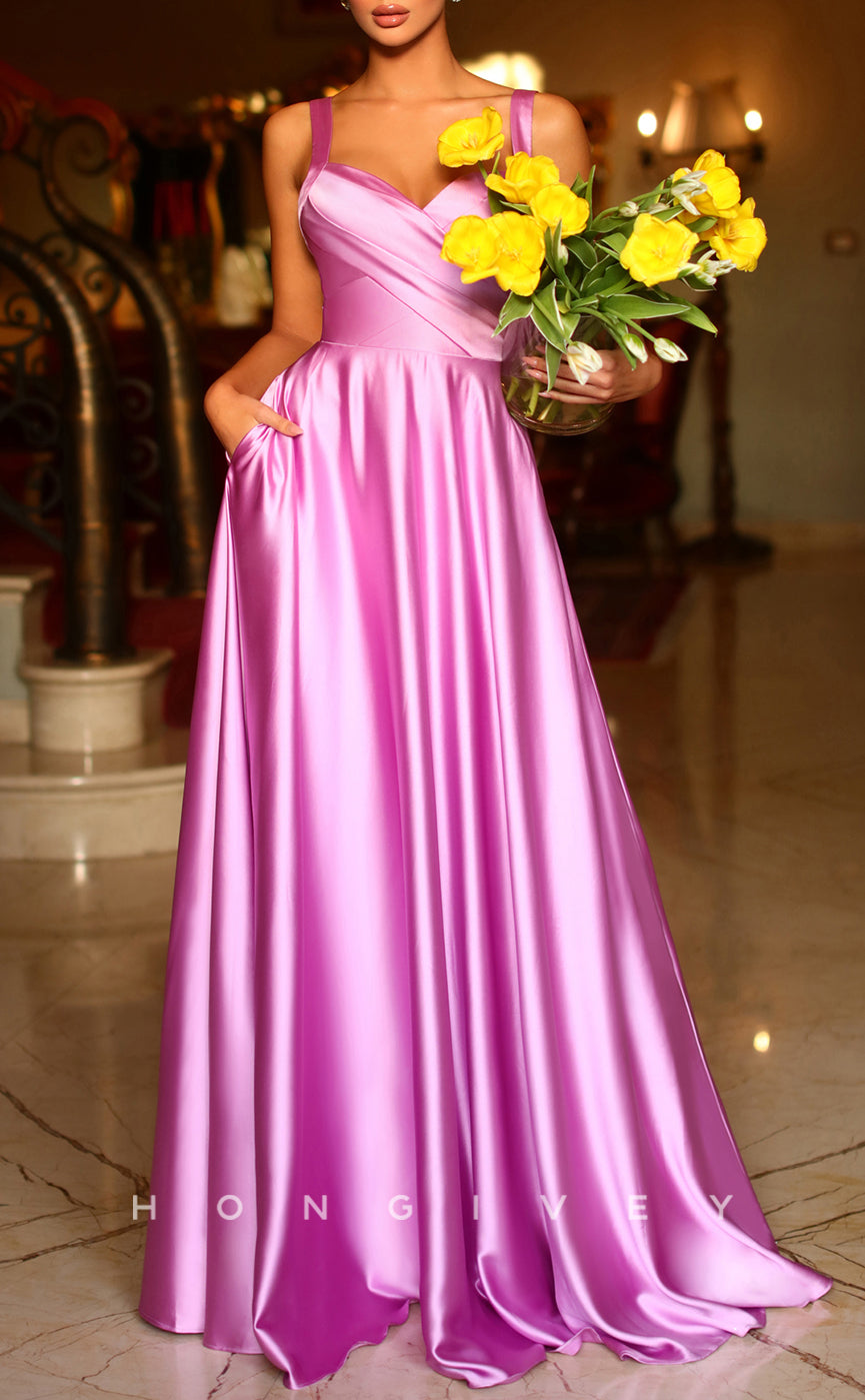 L1314 - Elegant & Luxurious Sweetheart Spaghetti Straps Floor-Length Evening Prom Dress - Fashionpara