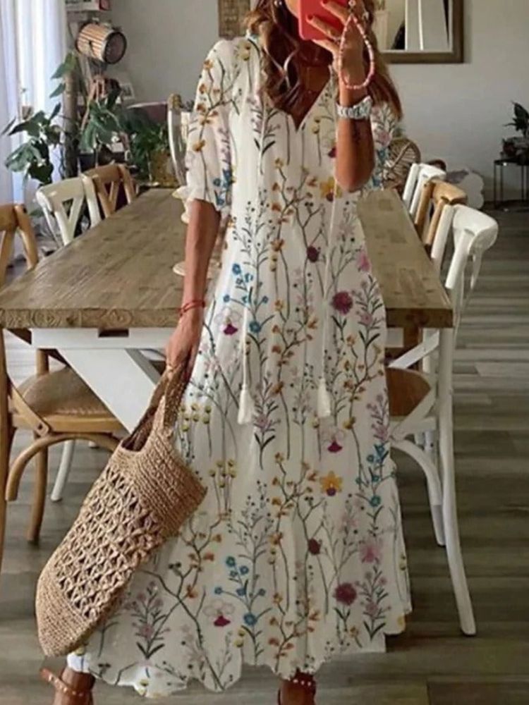 Pamela Minimalist Floral Velvet Maxi Dress Chic Silhouette Collection - View 3