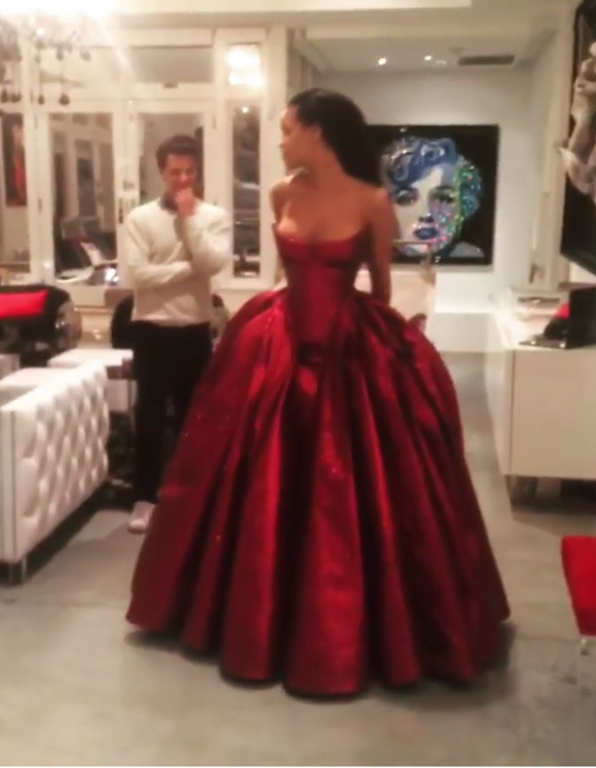 Elegant Burgundy Strapless Satin Long Wedding Guest Dress Formal Party Gown D1767