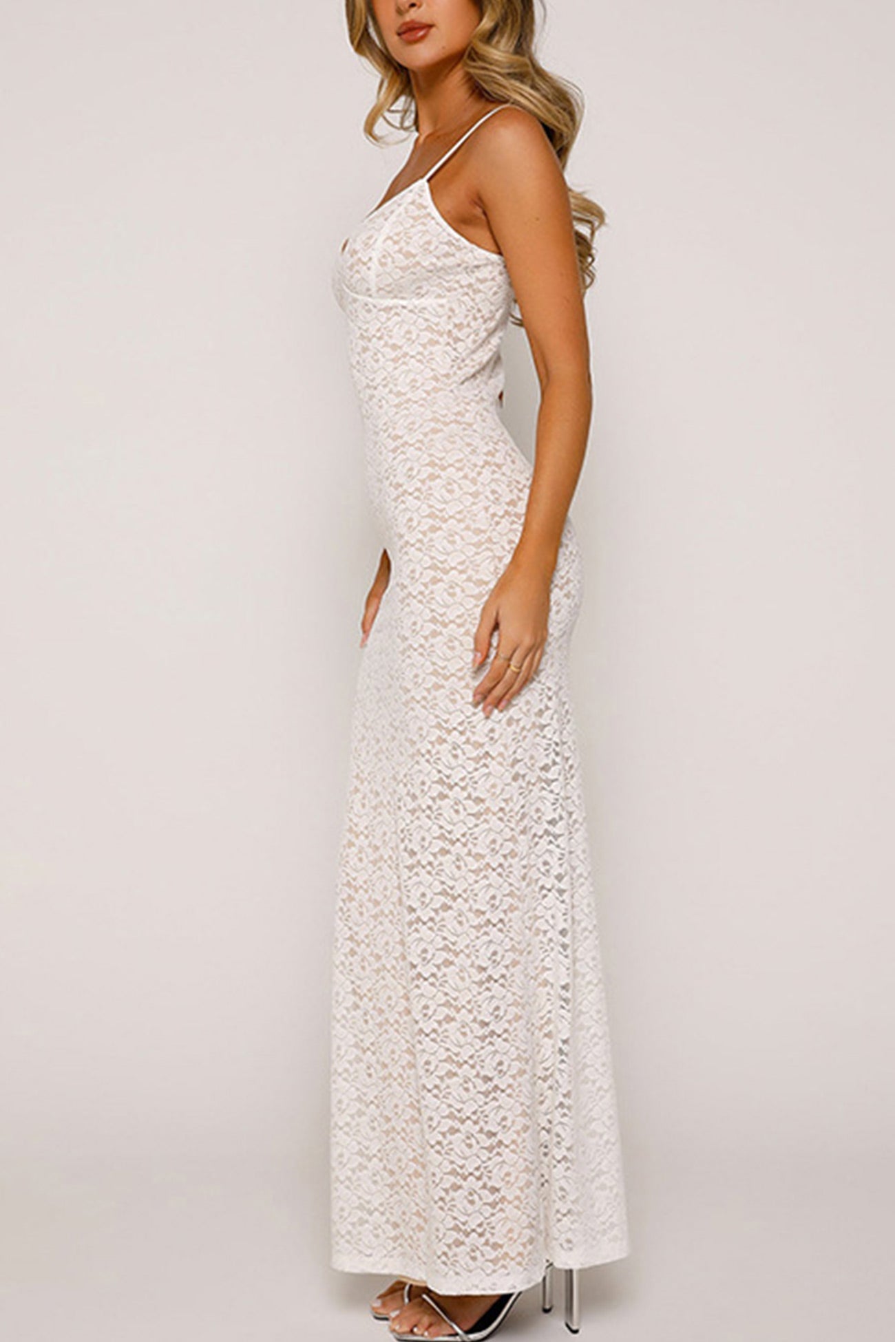 Lace Low Cut Pack Hip Cami Dress - Fashionpara