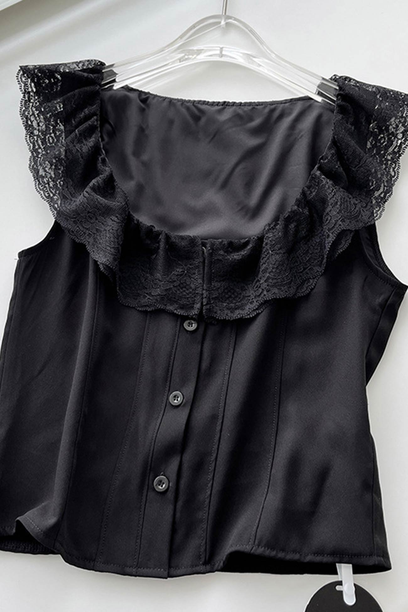 Lace Neck Tank Top Fishtail Skirt Suits