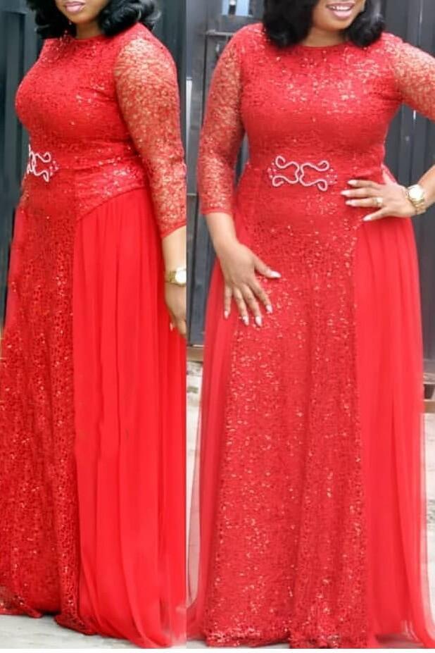 Lace Sequin Party Long Dress  Fashionpara