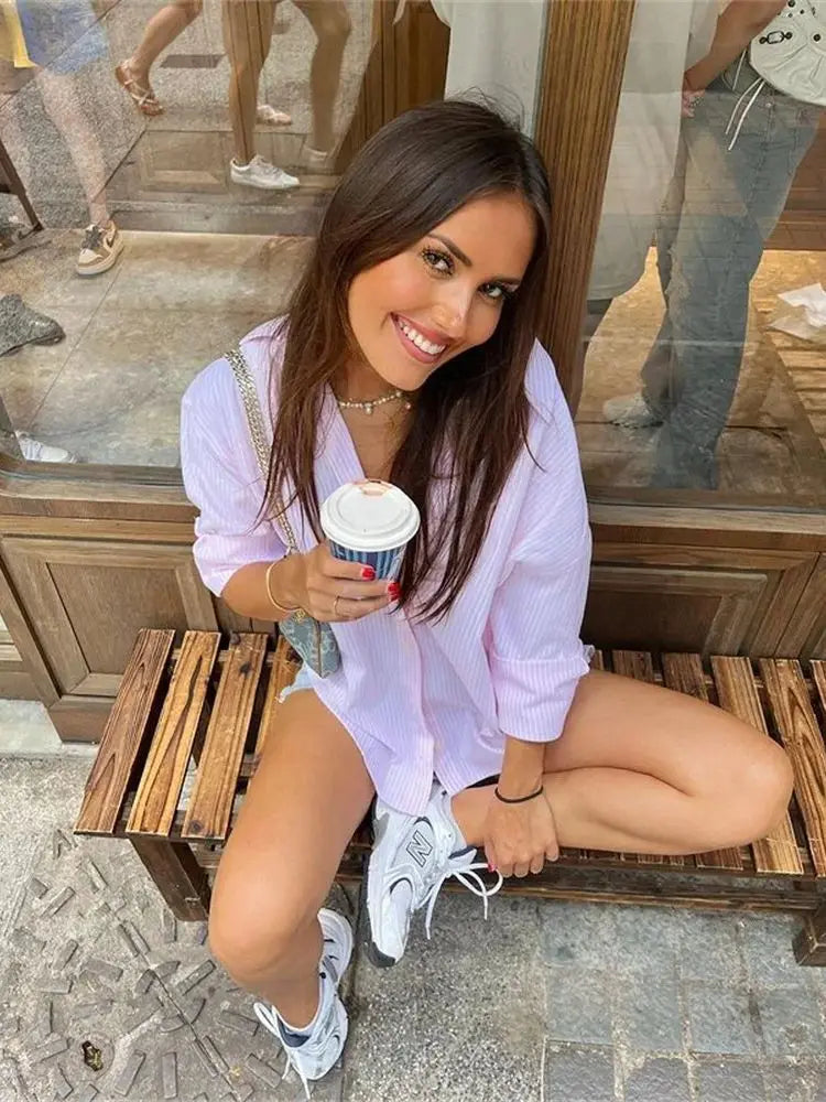 Striped Casual Office Blouse