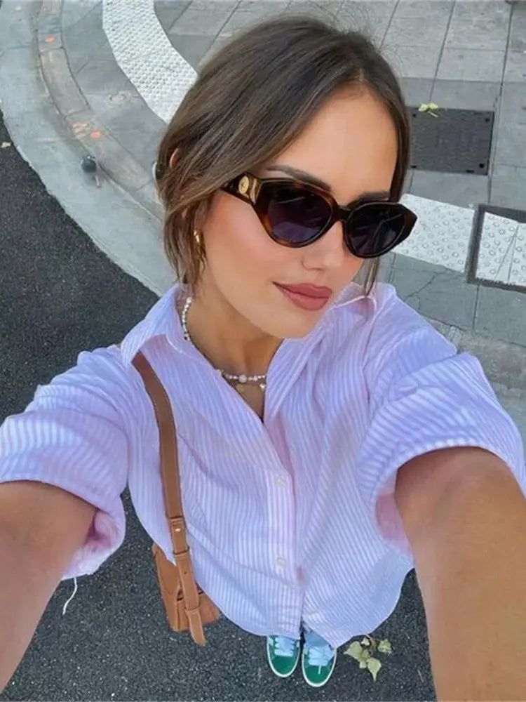 Striped Casual Office Blouse