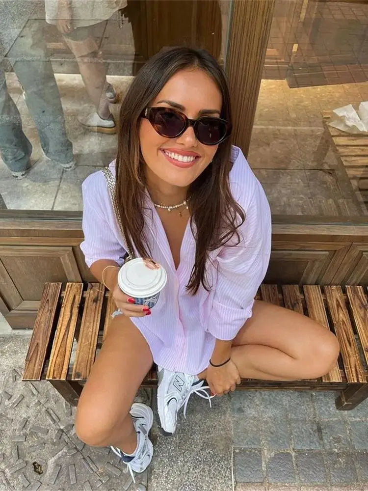 Striped Casual Office Blouse