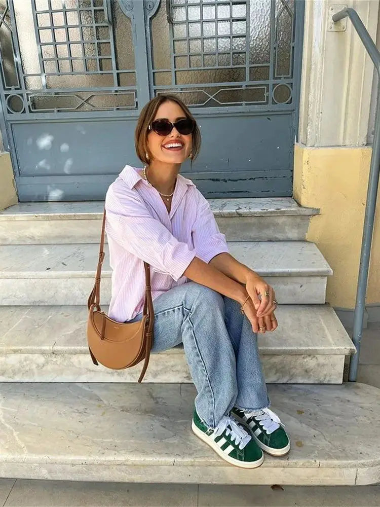 Striped Casual Office Blouse