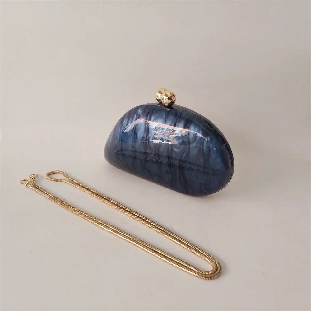 Mini Blue Light Pink Acrylic Box Evening Clutch Bag