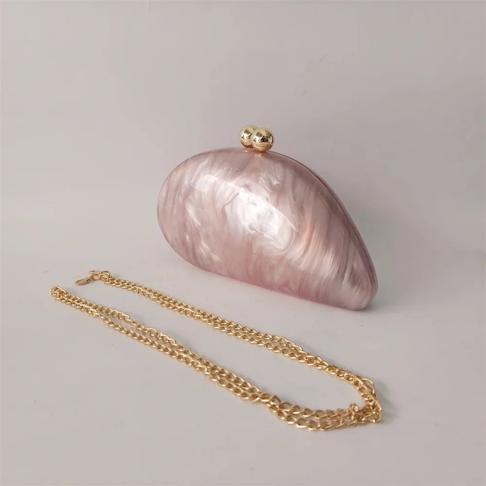 Mini Blue Light Pink Acrylic Box Evening Clutch Bag