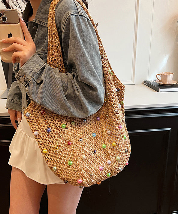 Large Capacity Beige Versatile Satchel Bag Handbag