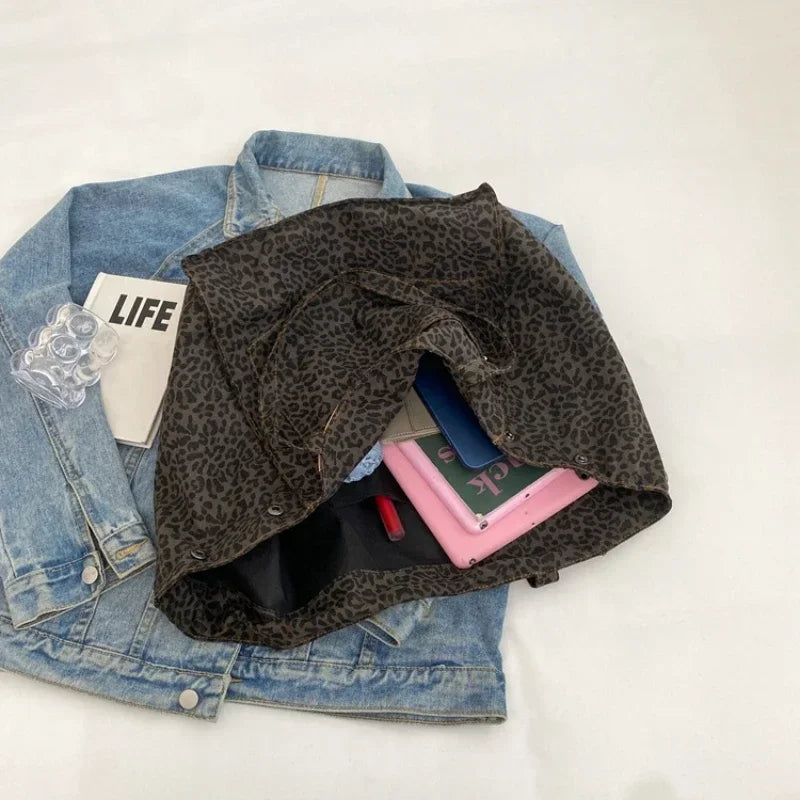 Striped Corduroy Canvas Crossbody Shoulder Bag