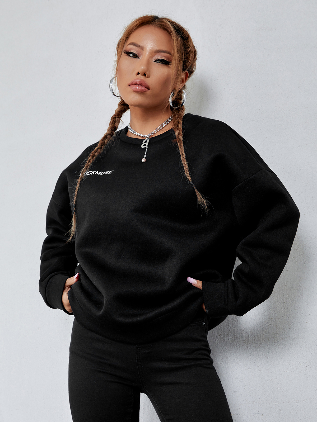 KittenAlarm - Letter Graphic Drop-Shoulder Pullover