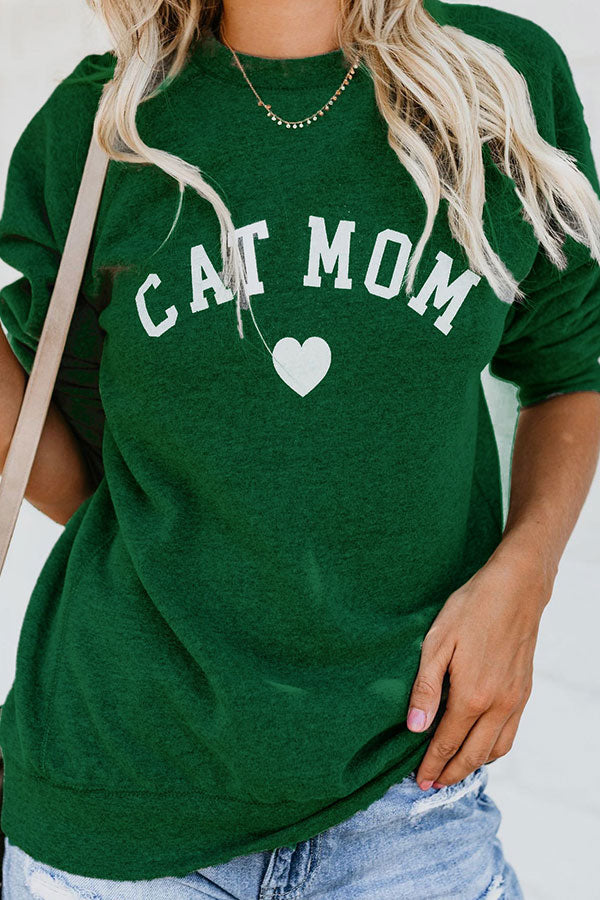 Letter Print Casual Scoop Sweatshirt