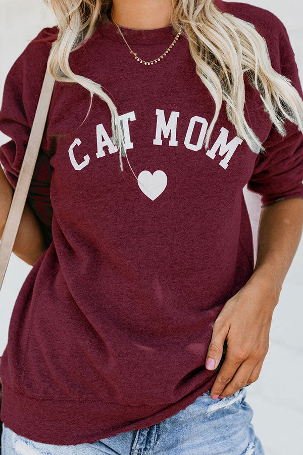Letter Print Casual Scoop Sweatshirt