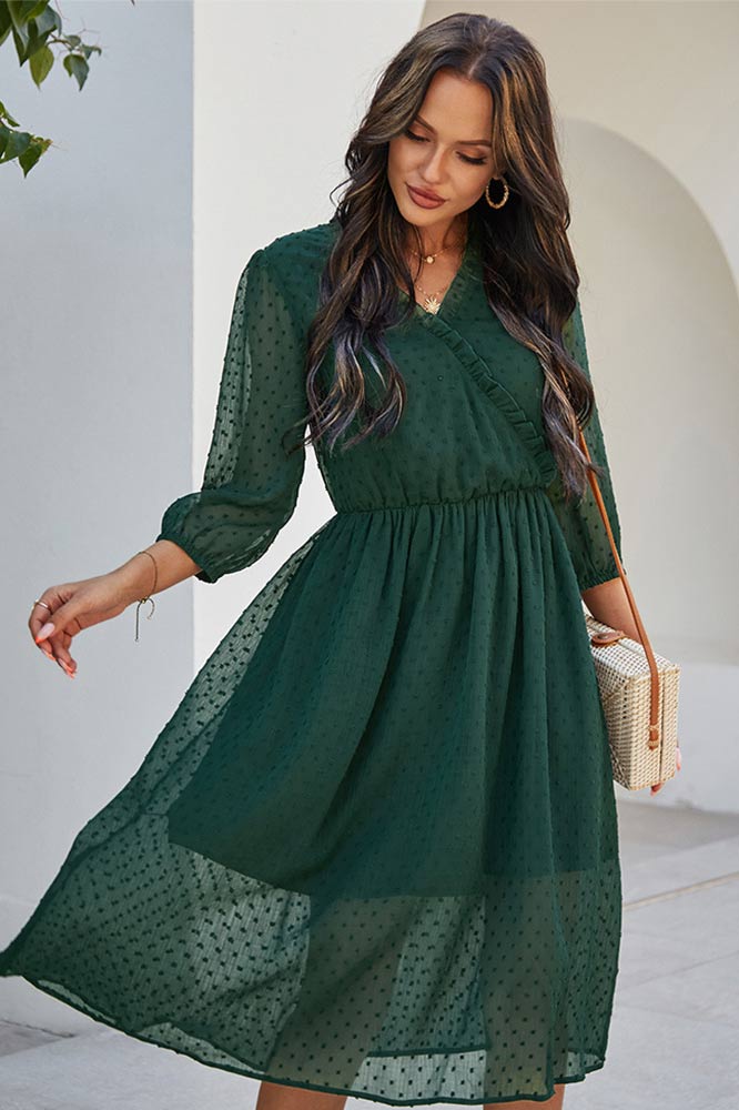 Light Sky Blue A-Line Mid Dress