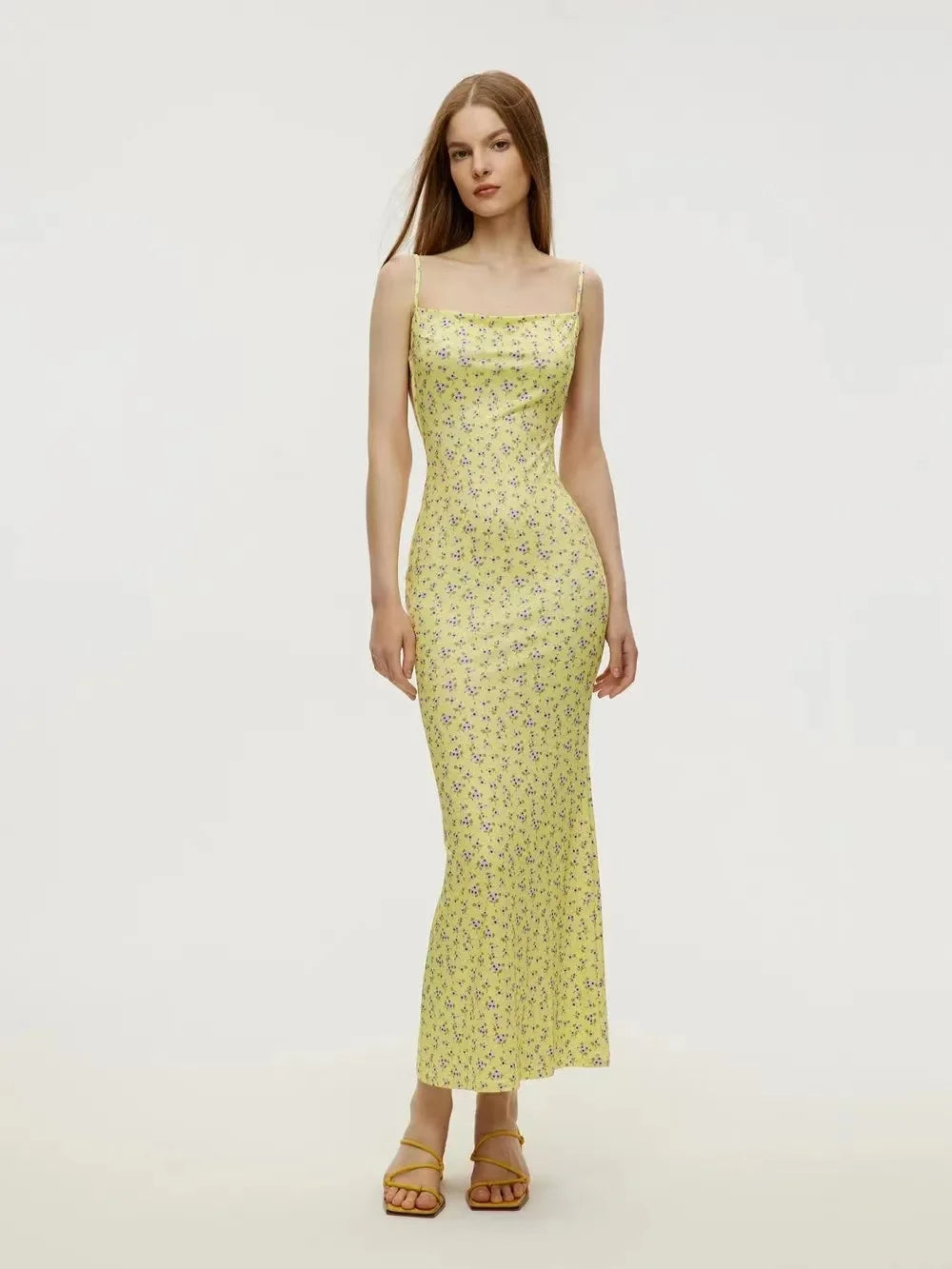 Sexy Backless Slimming Beach Floral Dress