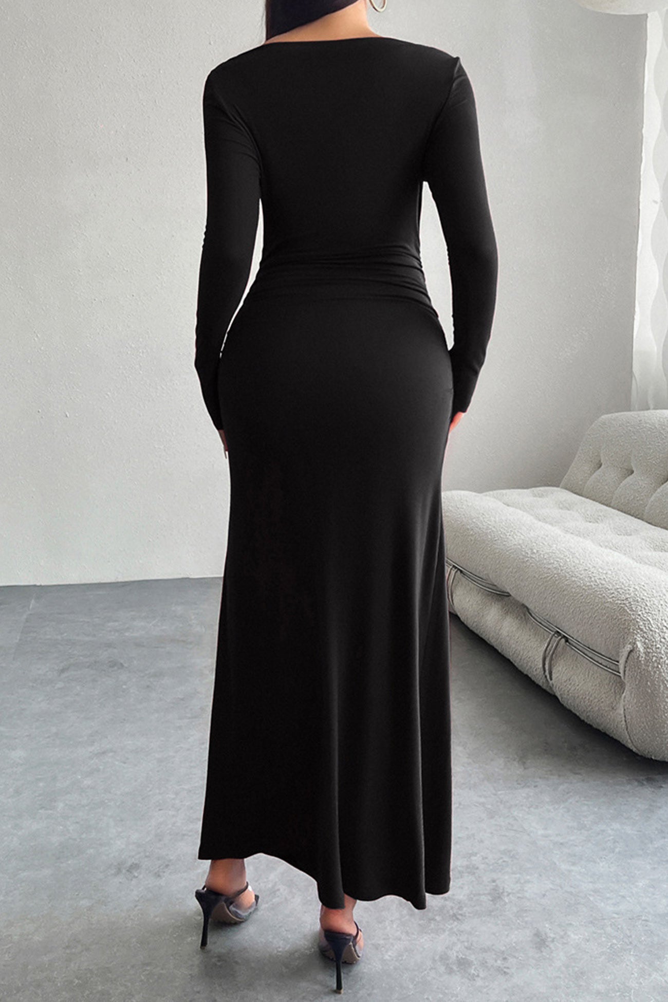 Long Sleeve Pack Hip Maxi Dress