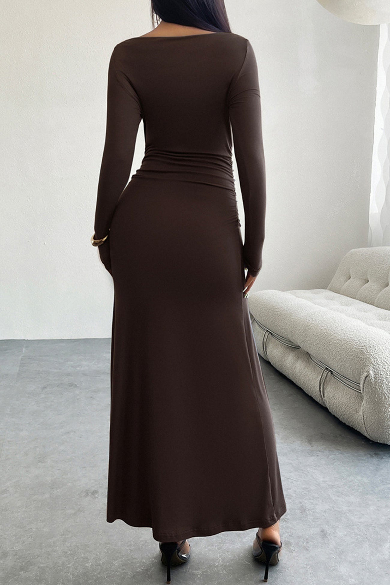 Long Sleeve Pack Hip Maxi Dress