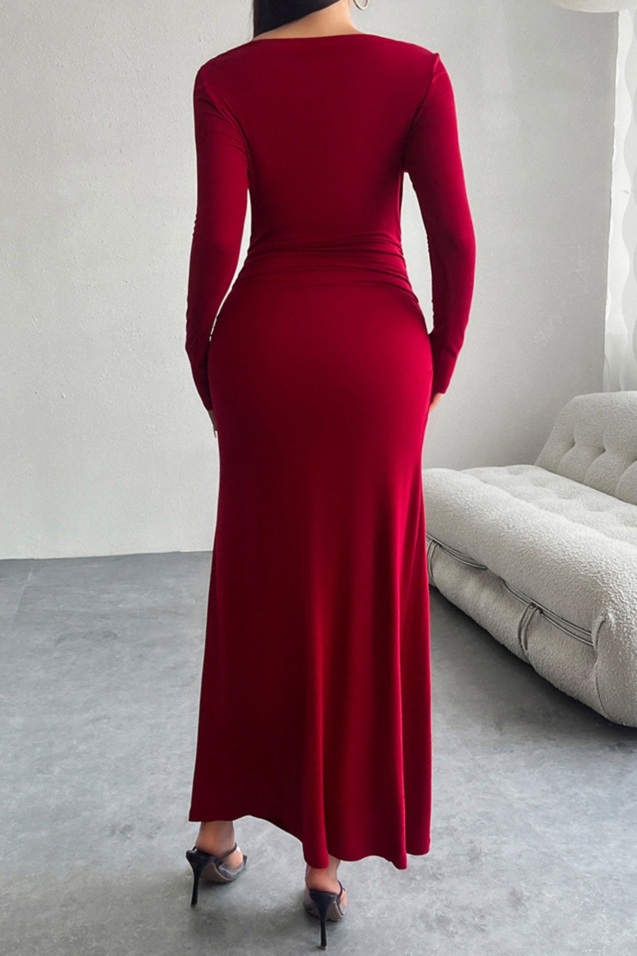 Long Sleeve Pack Hip Maxi Dress