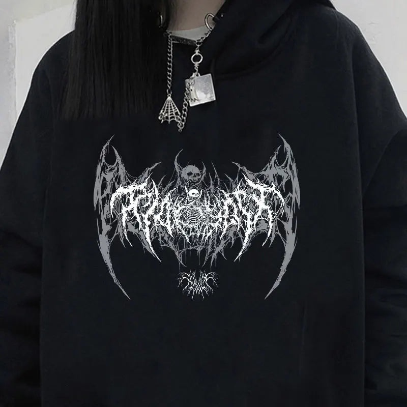 Punk Casual Gothic Skull Long Sleeve Hoodie 2