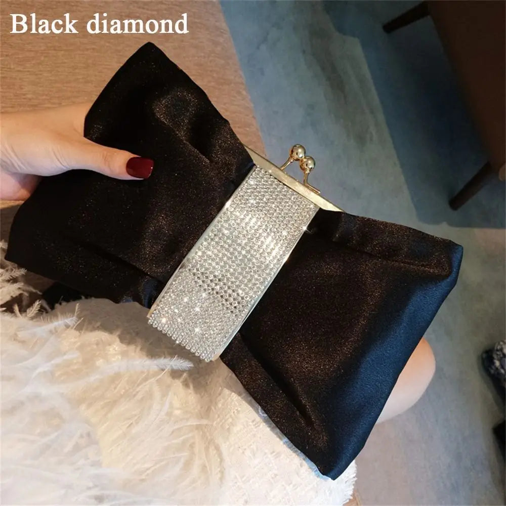 Luxury Rhinestone Bow Evening Clutch Bag