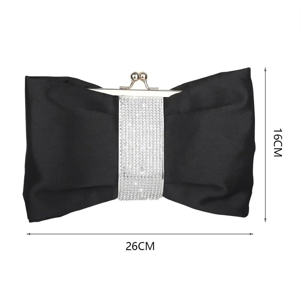 Luxury Rhinestone Bow Evening Clutch Bag