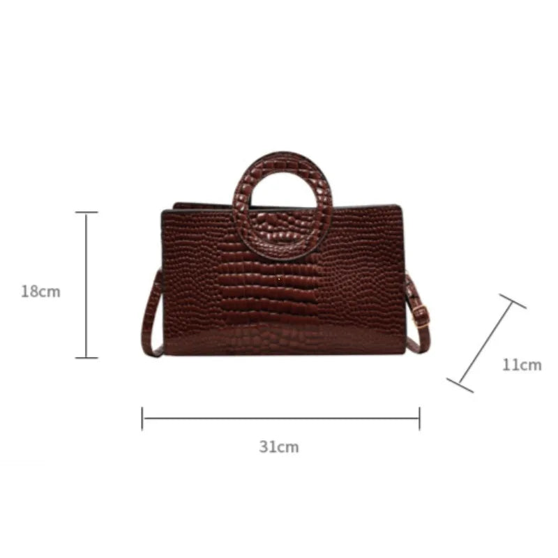 Crocodile Pattern PU Leather Crossbody Handbag