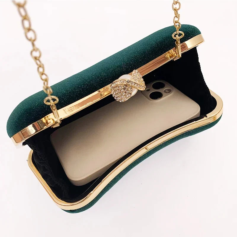 Green Vintage Wedding Evening Clutch Bag