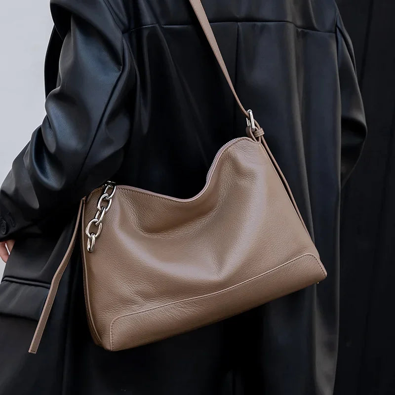Luxury Genuine Leather Versatile Shoulder Hobo Bag