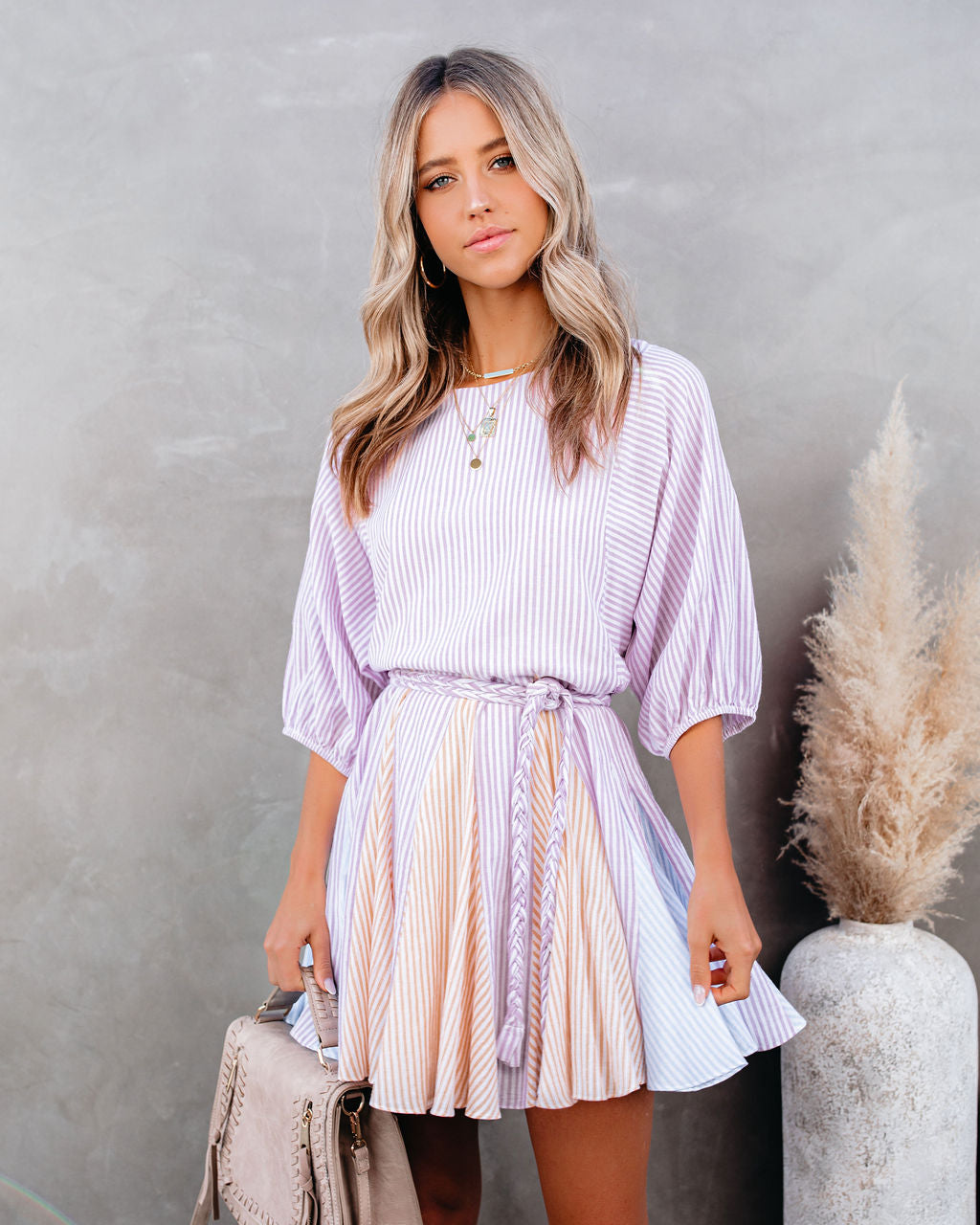 Montauk Cotton Blend Striped Rope Tie Dress