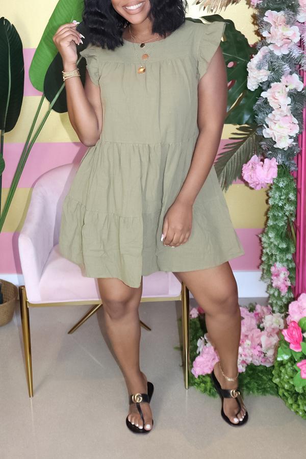 Sweet Pleated Sleeveless Loose Mini Dress  Fashionpara