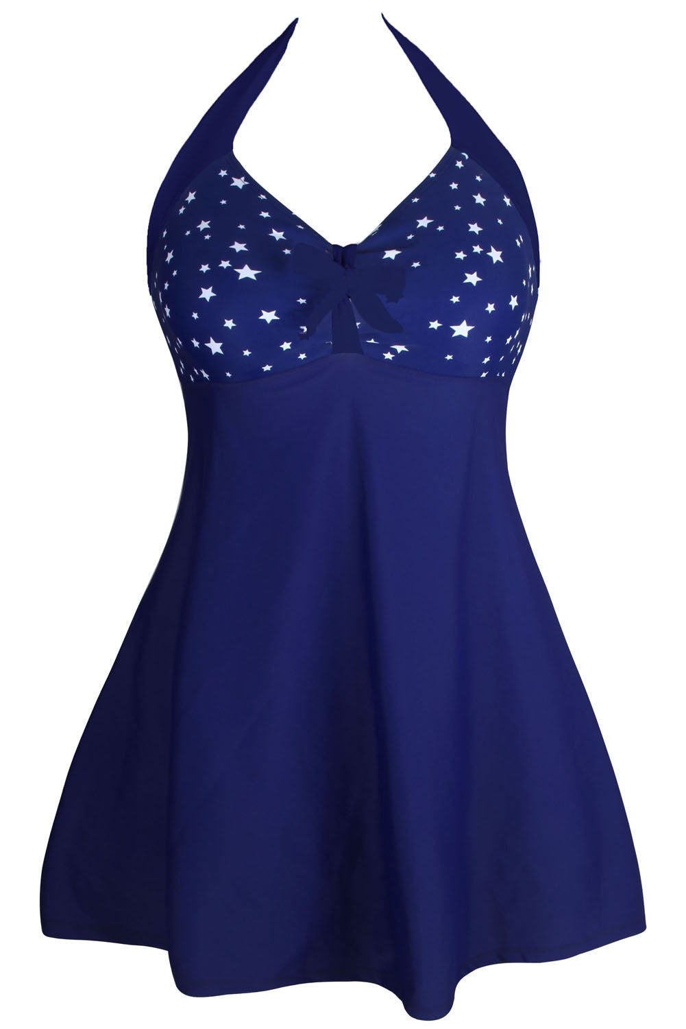 White Starlet Navy One-piece Swimdress