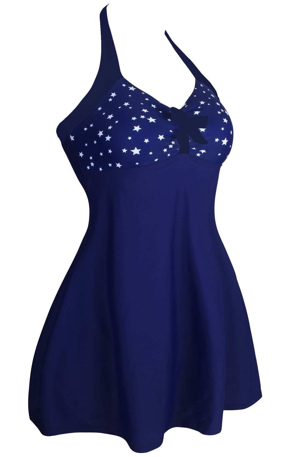 White Starlet Navy One-piece Swimdress