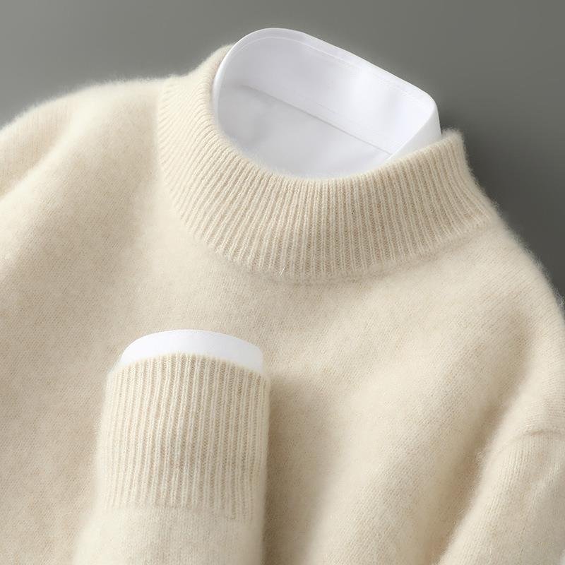 Mock Neck Ribbed Trim Knit Sweater