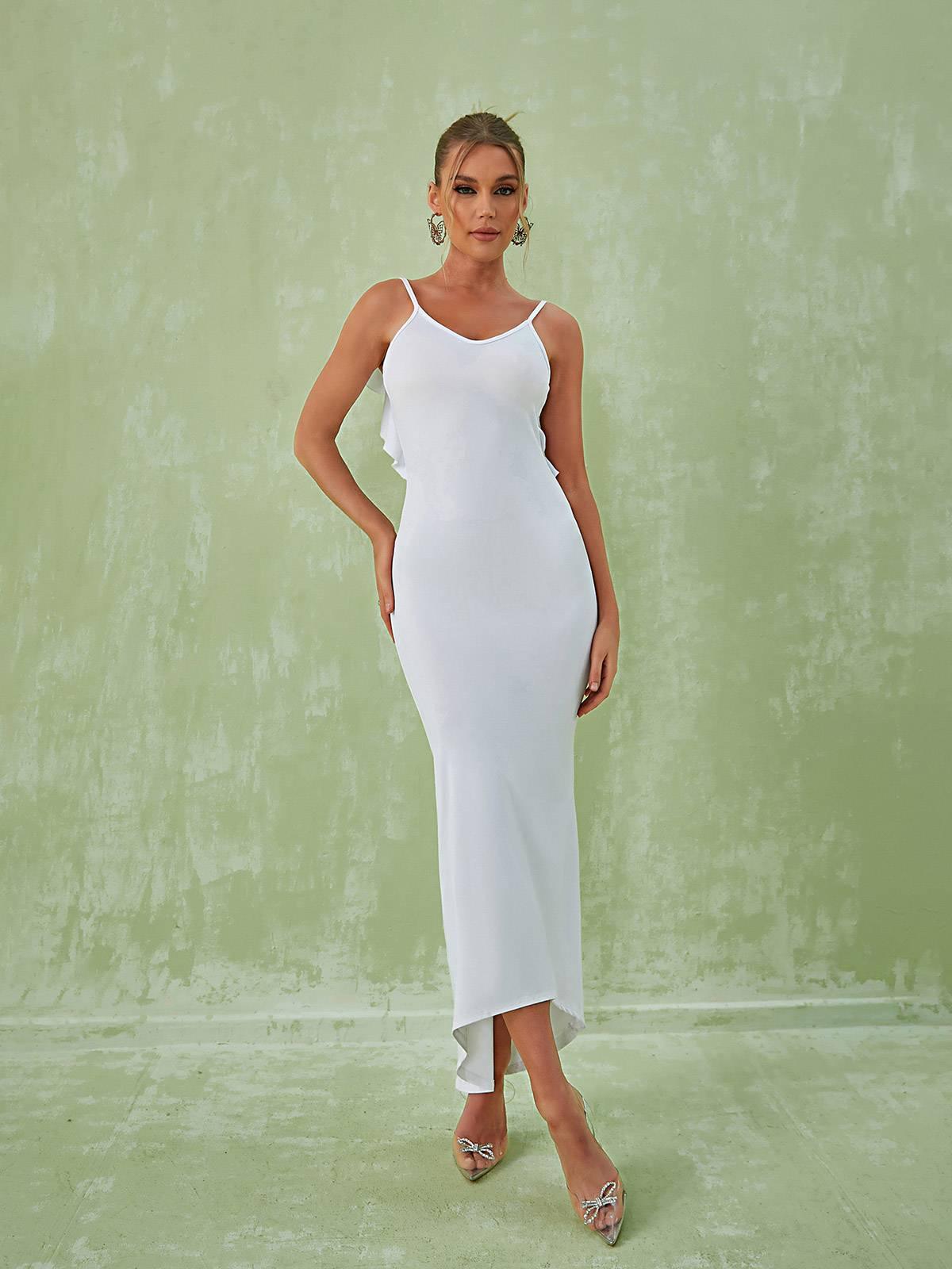 Marzia Backless Maxi Dress In White