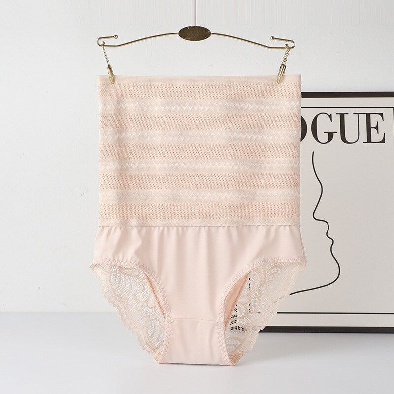 High Waist Shaping Panties Lace Breathable Body Shaper Slimming Tummy Underwear Plus Size Butt Lifter Seamless Brie