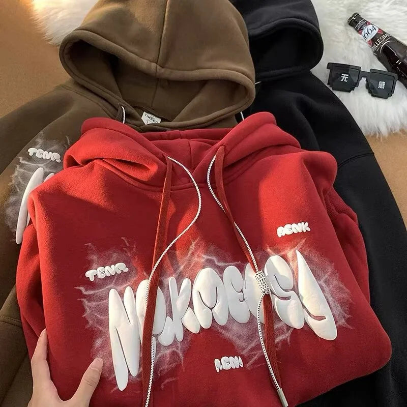 Goth Letter Print Y2K Vintage Hoodie