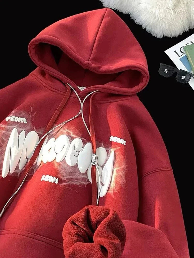 Goth Letter Print Y2K Vintage Hoodie