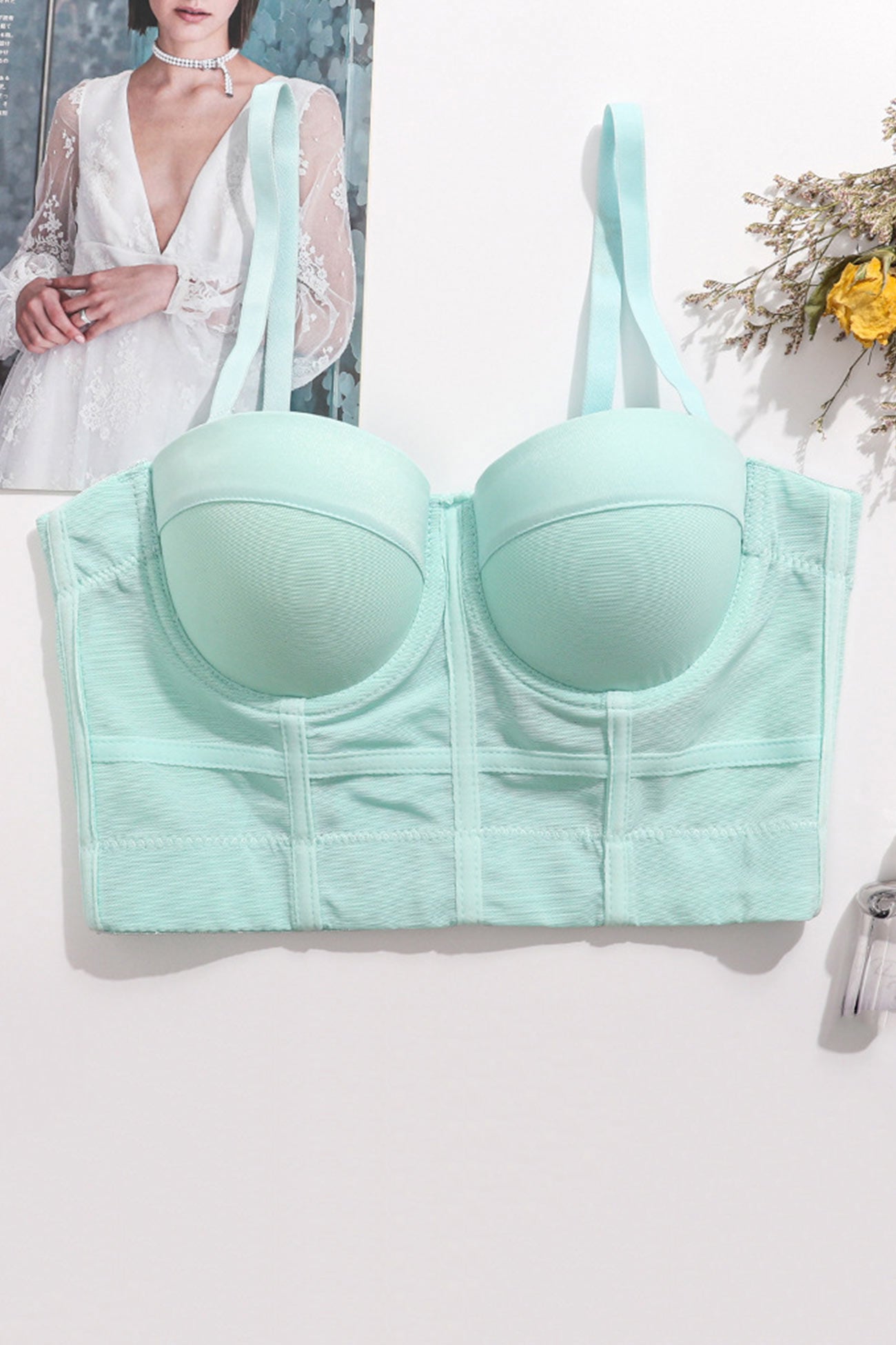 Mesh Patchwork Corset Cami Top - Fashionpara