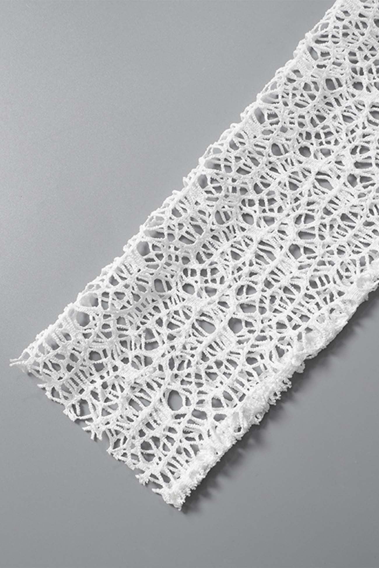 Mesh Crop Top Slit Skirt Two-Piece Set