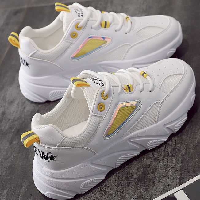 Mesh Tie Front Chunky Sole Sneakers - Mislish