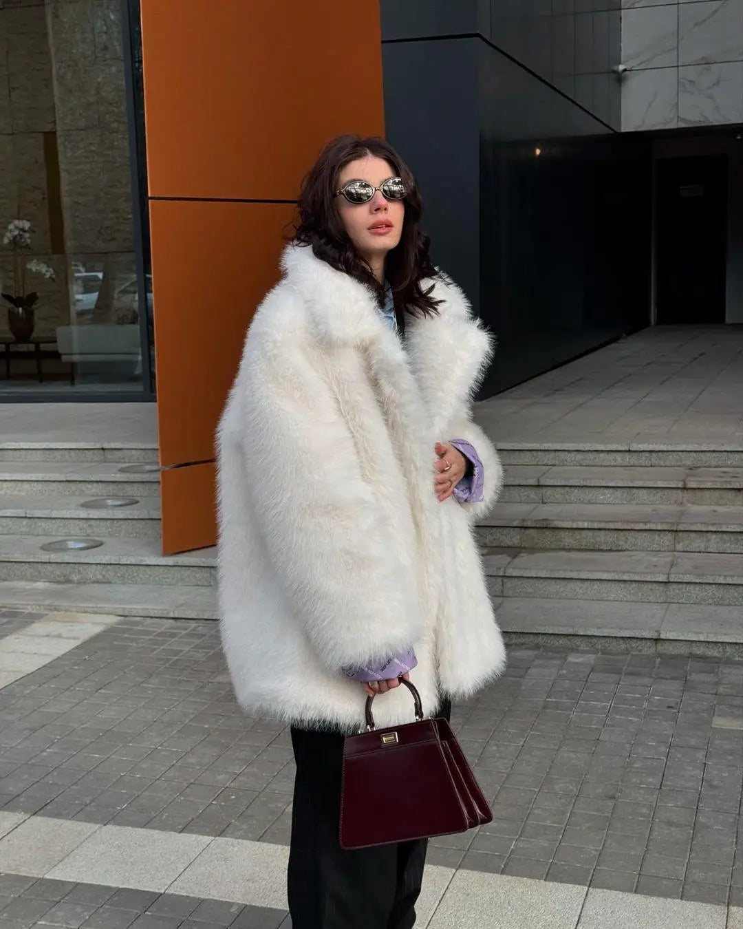 Mid-Length Faux Fur Plush ImiTation Coat