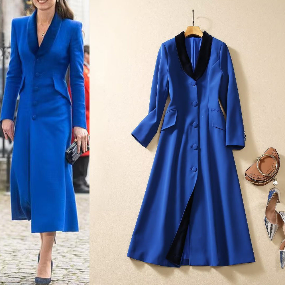 Midi Royal Blue Dress Inspired By Kate Middleton - Fashionpara