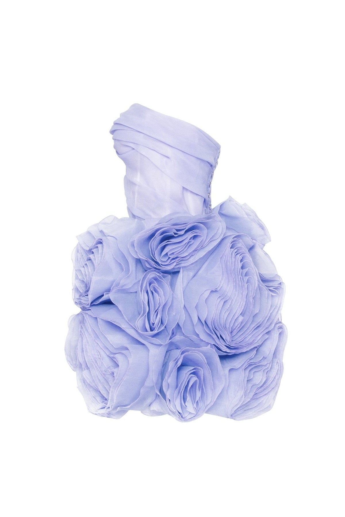 Organza Strapless Rosette Mini Dress