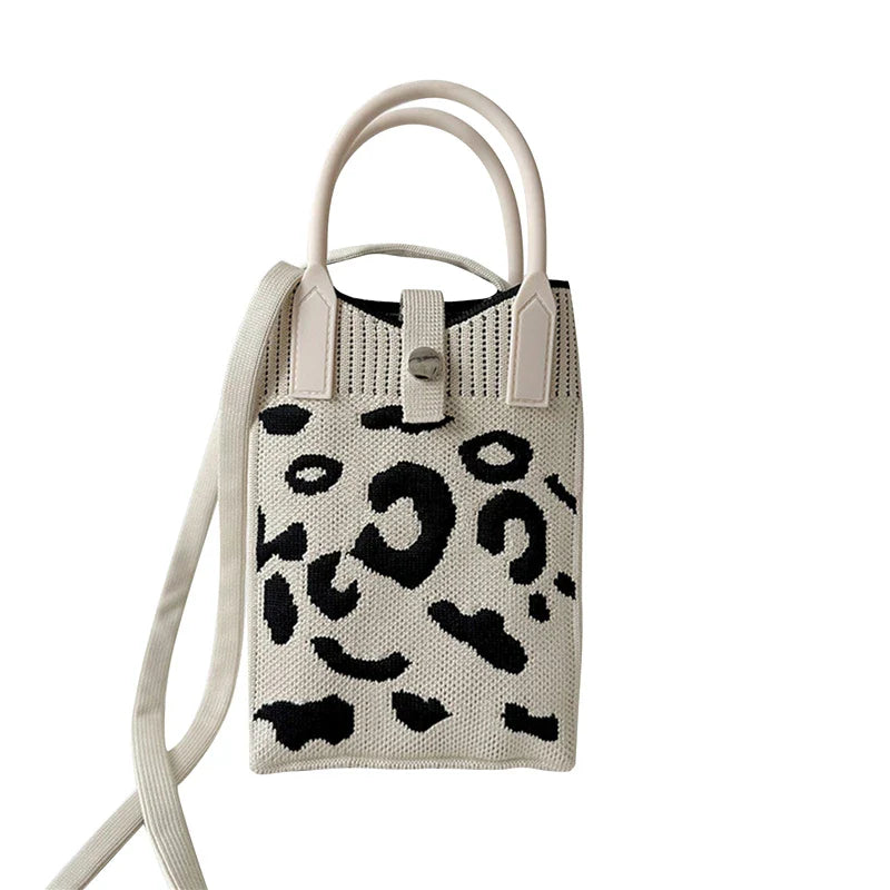 Knitted Mobile Phone Mini Fashion Crossbody Handbag